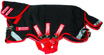 Rambo Supreme with Vari-Layer Black and Red Heavy 450g Turnout Blanket