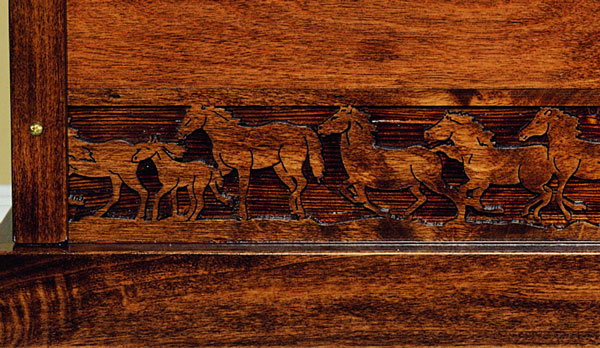 Braiding Box with Carved Inset by Horse Fare