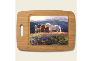 Wild Horses Bamboo Cutting Board