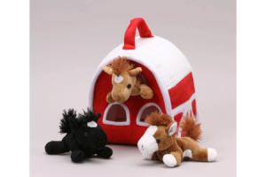 Red Barn with Horse Finger Puppets