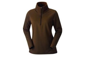 Kerrits Plus Size Fleece Half-Zip Shirt in Cognac Check