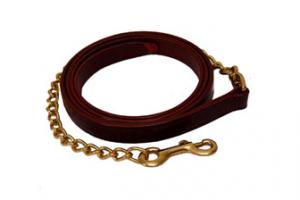 Chestnut Walsh Leather Lead with Chain