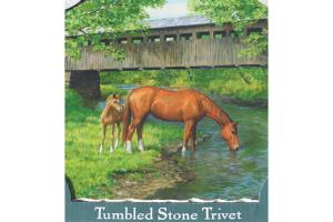 Mother and Foal Tumbled Stone Trivet