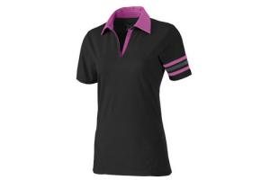 Irideon Saratoga Short Sleeve Polo Shirt in Black and Razzle