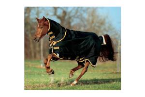 Rambo Supreme Black and Gold Lite 0g Turnout Blanket