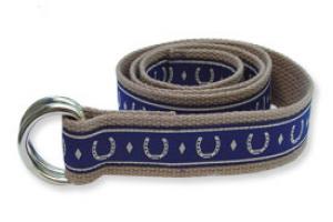 Horseshoes on Beige Designer Ribbon Belt