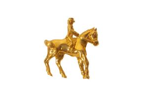 Kabana 14k Gold Horse & Rider Pin