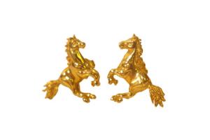 Kabana 14k Gold Magnificent Galloping Horse Earrings