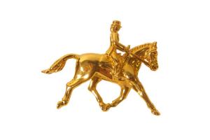 Kabana 14k Gold Horse & Rider Trotting Pendant