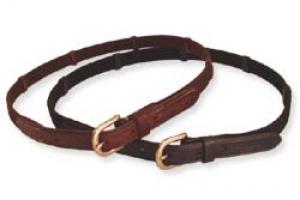 Leather & Leather & Web Reins Belt-Brown