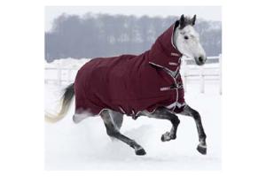 Rambo All-In-One Heavy 400g Turnout Blanket in Burgundy in Duck Egg