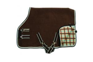 Rambo Grand Prix Fleece with Removable Surcingle in Brown Tan Blue