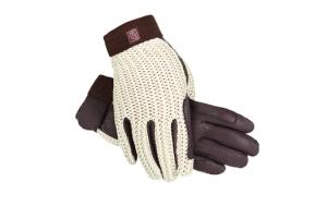 SSG Ladies Lycrochet Ultraflex Gloves in Natural and Chocolate