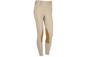 The Tailored Sportsman Trophy Hunter Medium Rise Side Zip Knee Patch Breeches in Tan