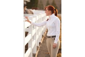 FITS Claire Silk Touch Show Shirt in White