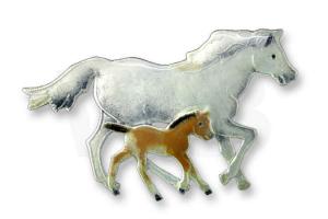Sterling Silver Mare and Foal Pin by Zarah