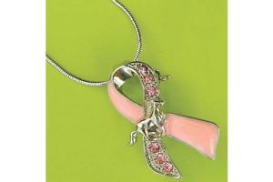 Wyo-Horse Pink Ribbon Horse Necklace