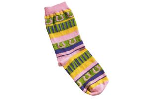 Medium Child's Sock in Pink Stripe 