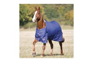 Shires Pony Winter Typhoon Heavy 350g Turnout in Navy Blue and Check 
