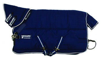 Rambo Stable Plus with Vari-Layer Heavy 450g Stable Rug in Navy and White