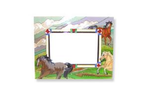 Joan Baker Wild Horses Stained Glass Picture Frame