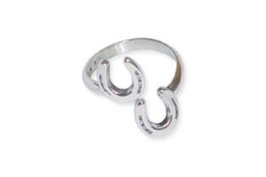 Kabana Sterling Silver Double Horseshoe Adjustable Ring